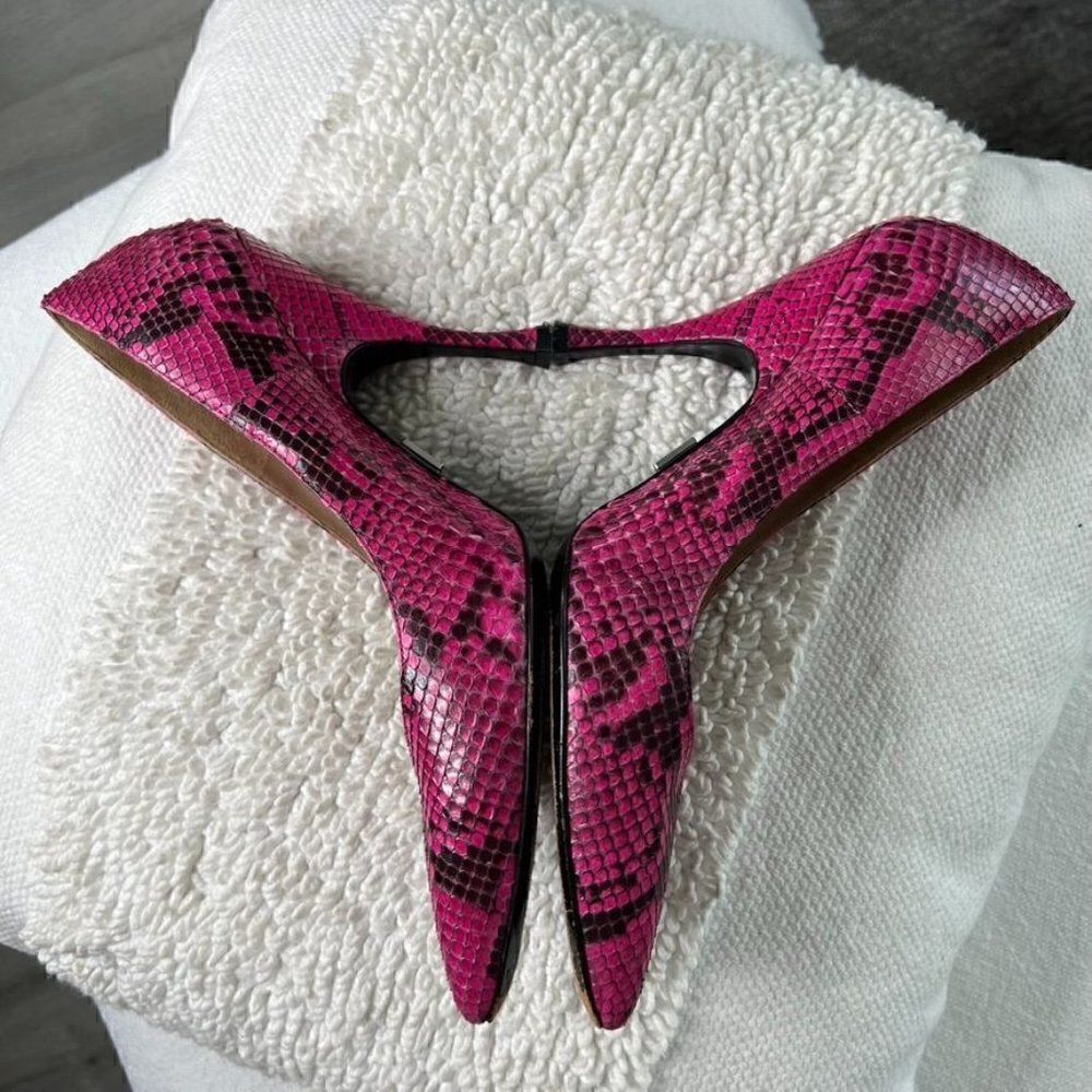 MICHAEL KORS Pink Python Leather Heels In Size 38 - Picture 7 of 9